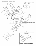 Cutting Deck Blade Interlock Diagram and Parts List for 21357B  Snapper Lawn Mower