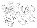 Side Chute Adapter Diagram and Parts List for 21500 90S Snapper Lawn Mower