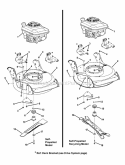 Engine Cutting Deck  Blade Diagram and Parts List for P216020KWV 7800557 Snapper Lawn Mower