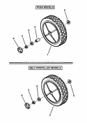Rear Wheels Diagram and Parts List for 216518B 80497 Snapper Lawn Mower