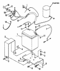 Electric Start Components Diagram and Parts List for R8002BE 85230 Snapper Tiller