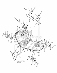 52-In_Deck_Housing_Assembly Diagram and Parts List for RZT26520  Snapper Lawn Mower