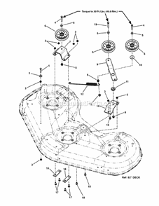52-In_Deck_Idler_Group Diagram and Parts List for RZT26520  Snapper Lawn Mower