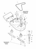 32 Mower Deck - Housing Spindles Blades  Pulleys Diagram and Parts List for SFH13320KW  Snapper Lawn Mower