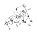 Clutch 34 Bore - 3 Hp  5 Hp Engines Diagram and Parts List for SG5000  Snapper Chipper Shredder