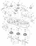 46 Mower Deck - Housing Arbors  Blades Diagram and Parts List for ESLT23460AWS 7800545E Snapper Lawn Tractor