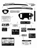 Decals Diagram and Parts List for SLT24520FC 7800318 Snapper Lawn Tractor
