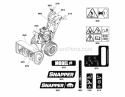 Decals Group Diagram and Parts List for SNH1226E  Snapper Snow Blower