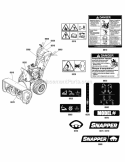 Decals Group Diagram and Parts List for P2132E  Snapper Snow Blower