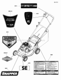 Decals Group Diagram and Parts List for SP19550EX  Snapper Lawn Mower
