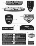 Decal Group Diagram and Parts List for S19550FC  Snapper Lawn Mower