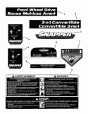 Decals Diagram and Parts List for S2265FC 7800262 Snapper Lawn Mower