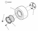 Traction Rear Wheel Assembly Diagram and Parts List for SPLH153KW 7082435 Snapper Lawn Mower