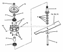 Cutter Housing Assembly Diagram and Parts List for SPLH140KWE 84276 Snapper Lawn Mower