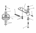 Power Unit Idler Assembly Diagram and Parts List for SPLH141KW 84394 Snapper Lawn Mower