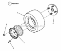 Part Location Diagram of 7075303 Snapper Wheel Hub, W/4 Threaded Studs