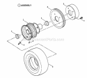 Traction Rear Wheel Assembly Diagram and Parts List for SPP90KW  Snapper Lawn Mower