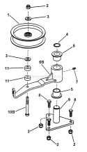 36 Deck Idler Assembly Diagram and Parts List for SPL1250KW  Snapper Lawn Mower