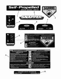 Decals Diagram and Parts List for NSPV21675 7800231 Snapper Lawn Mower