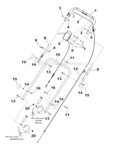 Part Location Diagram of 7300649BHYP Murray Handle Connecting 21
