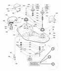 46  52 Mower Deck - Housing Arbor  Blades Group Diagram and Parts List for SPX2352  Snapper Lawn Tractor