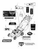 Decals Group Diagram and Parts List for NSPXV2270E  Snapper Lawn Mower