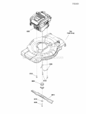 Engine Group Diagram and Parts List for SPXV22725  Snapper Lawn Mower