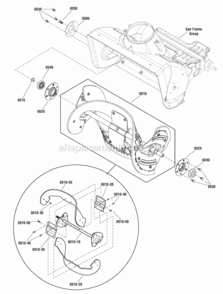 Auger_Group Diagram and Parts List for SS7522R 1696511-00 Snapper Snow Blower