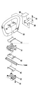 Handle Mount And Gear Head Assembly Diagram and Parts List for SST2111  Snapper Trimmer