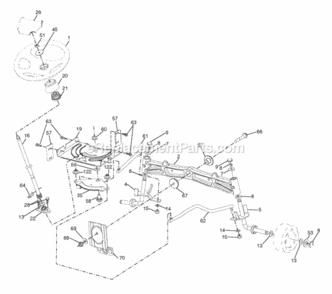 Steering_Assembly_Group Diagram and Parts List for ST2046 2691202-00 Snapper Lawn Tractor