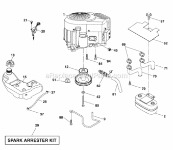 Engine_Group Diagram and Parts List for ST2046 2691202-00 Snapper Lawn Tractor