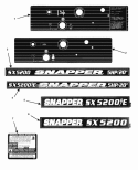 Decals Diagram and Parts List for SX5200R  Snapper Snow Blower