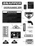 Decals Diagram and Parts List for SZT18426BVE 85681 Snapper Lawn Tractor