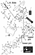 Twin Stick Control LH Diagram and Parts List for SZT18426BVE 85681 Snapper Lawn Tractor