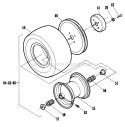 Traction Wheel Assembly Diagram and Parts List for W32142BV  Snapper Lawn Mower