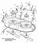 38 Cutting Deck Assembly (Part 1) Diagram and Parts List for LT145H38GBV 84592 Snapper Lawn Tractor