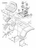 Seat Rear Fender  Components Diagram and Parts List for LT145H38GBV 84592 Snapper Lawn Tractor