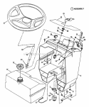 Steering Wheel Console Fuel Tank Diagram and Parts List for LT145H38GBV 84592 Snapper Lawn Tractor