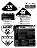 Decals (Part 1) Diagram and Parts List for LT145H38GBV 84592 Snapper Lawn Tractor