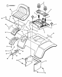 Seat Rear Fender  Components Diagram and Parts List for LT145H38HBV  Snapper Lawn Tractor