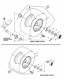 Wheels Front  Rear Diagram and Parts List for LT145H38HBV  Snapper Lawn Tractor