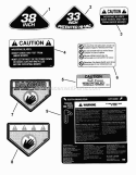 Decals Pt 1 Diagram and Parts List for LT145H38HBV  Snapper Lawn Tractor