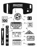 Decals Pt 2 Diagram and Parts List for LT145H38HBV  Snapper Lawn Tractor