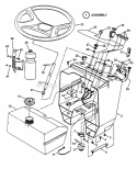 Steering Wheel Console Fuel Tank Diagram and Parts List for LT180H42IBV2 84896 Snapper Lawn Tractor
