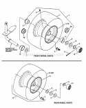 Wheels Front  Rear Diagram and Parts List for LT180H42IBV2 84896 Snapper Lawn Tractor