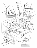 Rails Lift Arms Cam Lift Diagram and Parts List for EM250821BE 84587 Snapper Lawn Tractor