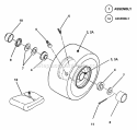 Wheels-Front Diagram and Parts List for EM250821BE 84587 Snapper Lawn Tractor