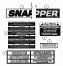 Decals (Part 1) Diagram and Parts List for EM250821BE 84587 Snapper Lawn Tractor