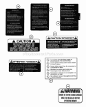 Decals (Part 3) Diagram and Parts List for EM250821BE 84587 Snapper Lawn Tractor