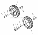 Front Wheels Diagram and Parts List for 215012  Snapper Lawn Mower